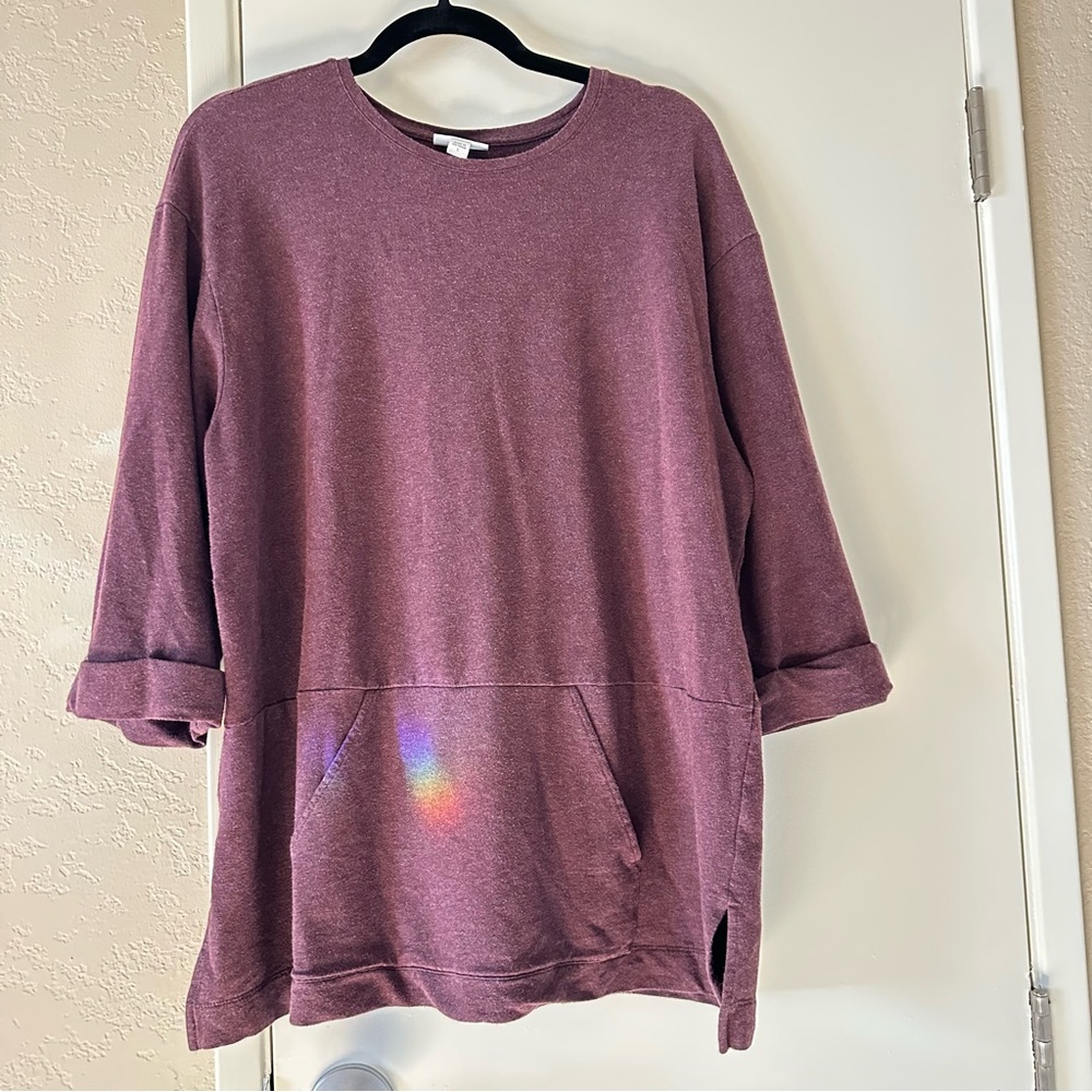 Pullover Top/ Pure Jill/ Large/ Plum - Picture 2 of 3